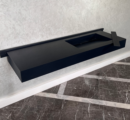 Absolute Black Engineered Stone Kitchen Sink - Premium Handcrafted Infinity Design