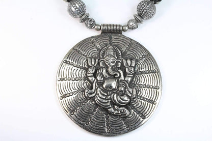 Ganesha Cosmos Handcrafted Spiritual Statement Necklace