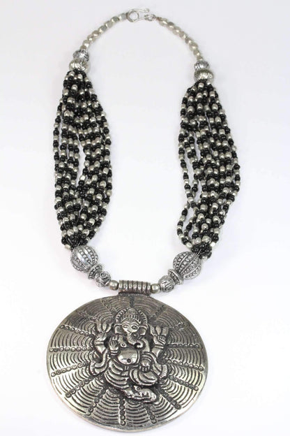 Ganesha Cosmos Handcrafted Spiritual Statement Necklace