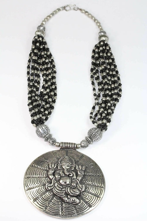 Ganesha Cosmos Handcrafted Spiritual Statement Necklace