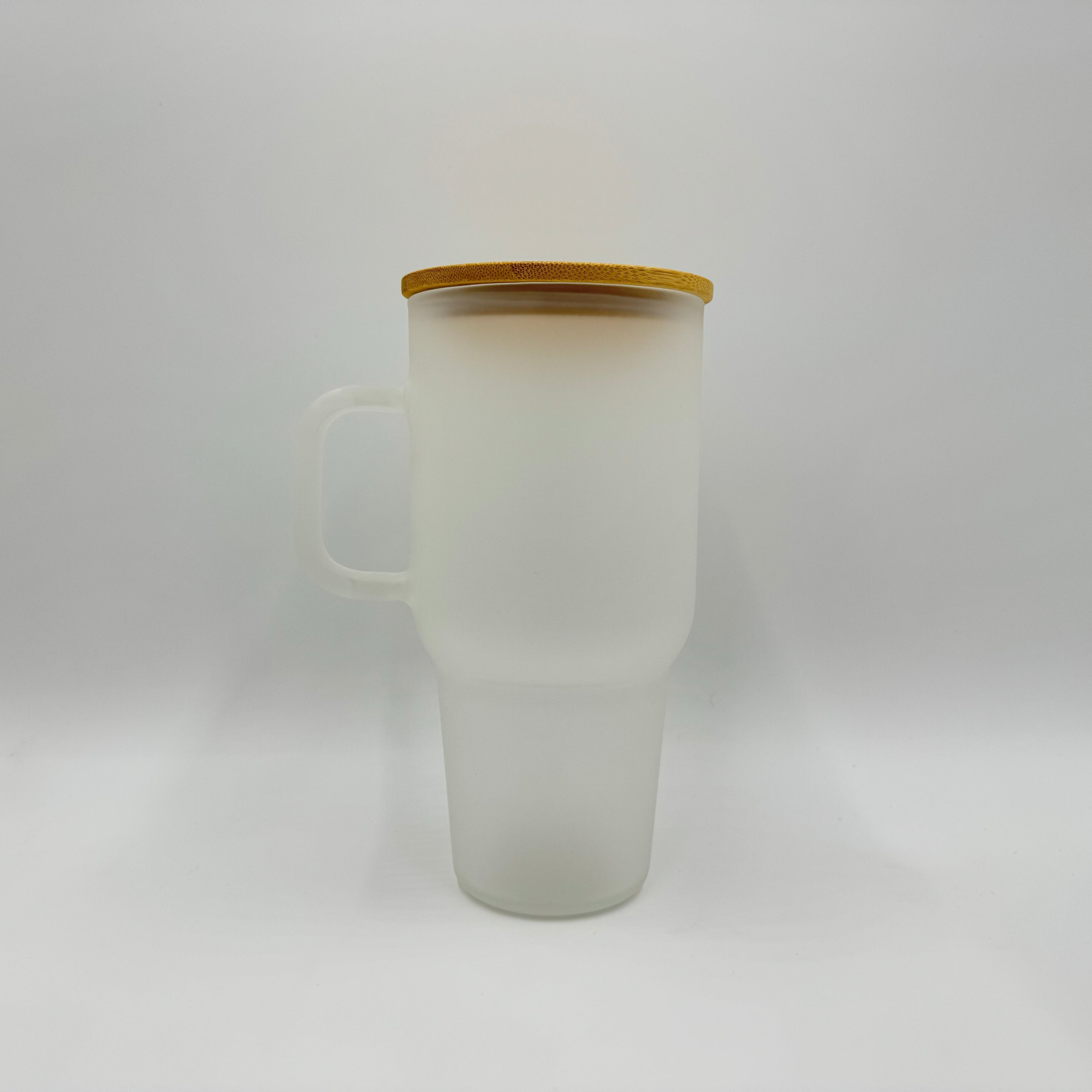 12 Pack 32oz or 40oz Blank Sublimation Clear or Frost Glass Tumbler with Handle