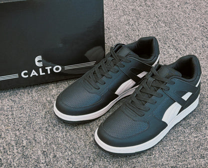 CALTO - S2530 - 2.2 Inches Taller (Black/White) - Contemporary Casual Sneaker