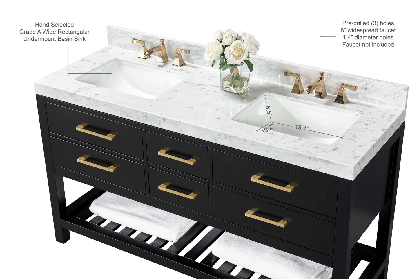 Elizabeth 60" Bath Vanity Set