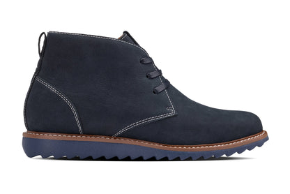 CALTO - J2191 - 2.6 Inches Taller (Ultramarine Blue/Blue Sole) - Nubuck Chukka Boots