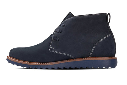 CALTO - J2191 - 2.6 Inches Taller (Ultramarine Blue/Blue Sole) - Nubuck Chukka Boots