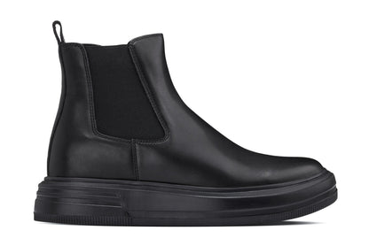 CALTO - J24810 - 3 Inches Taller (Noir) - Lightweight Smooth Nappa Chelsea Zipper Boots