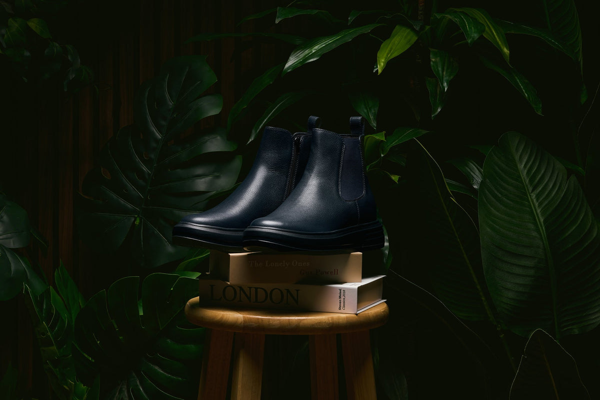 CALTO - J24812 - 3 Inches Taller (Ultramarine Blue) - Lightweight Pebble Nappa Chelsea Zipper Boots