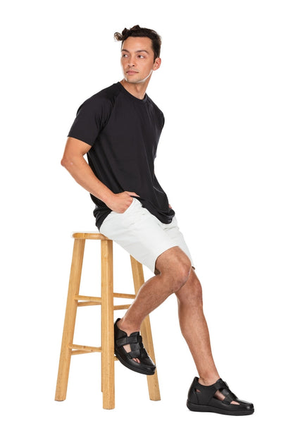 CALTO - K2661 - 3.2 Inches Taller (Black) - Casual Fisherman Sandal
