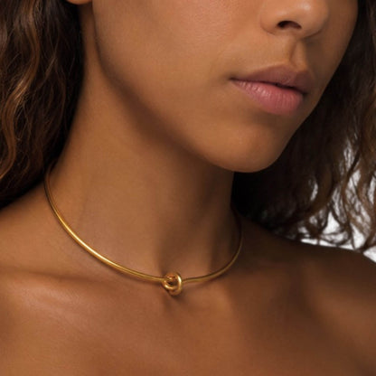 Knot Brass Choker Necklace for Women | Tatu