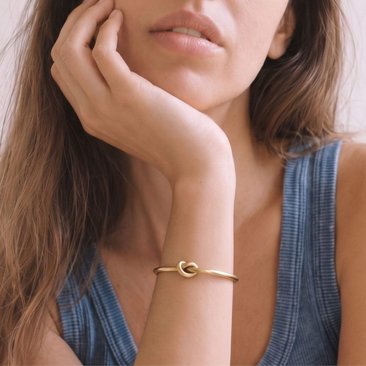 Thin Knot Brass Cuff Bracelet | Tatu