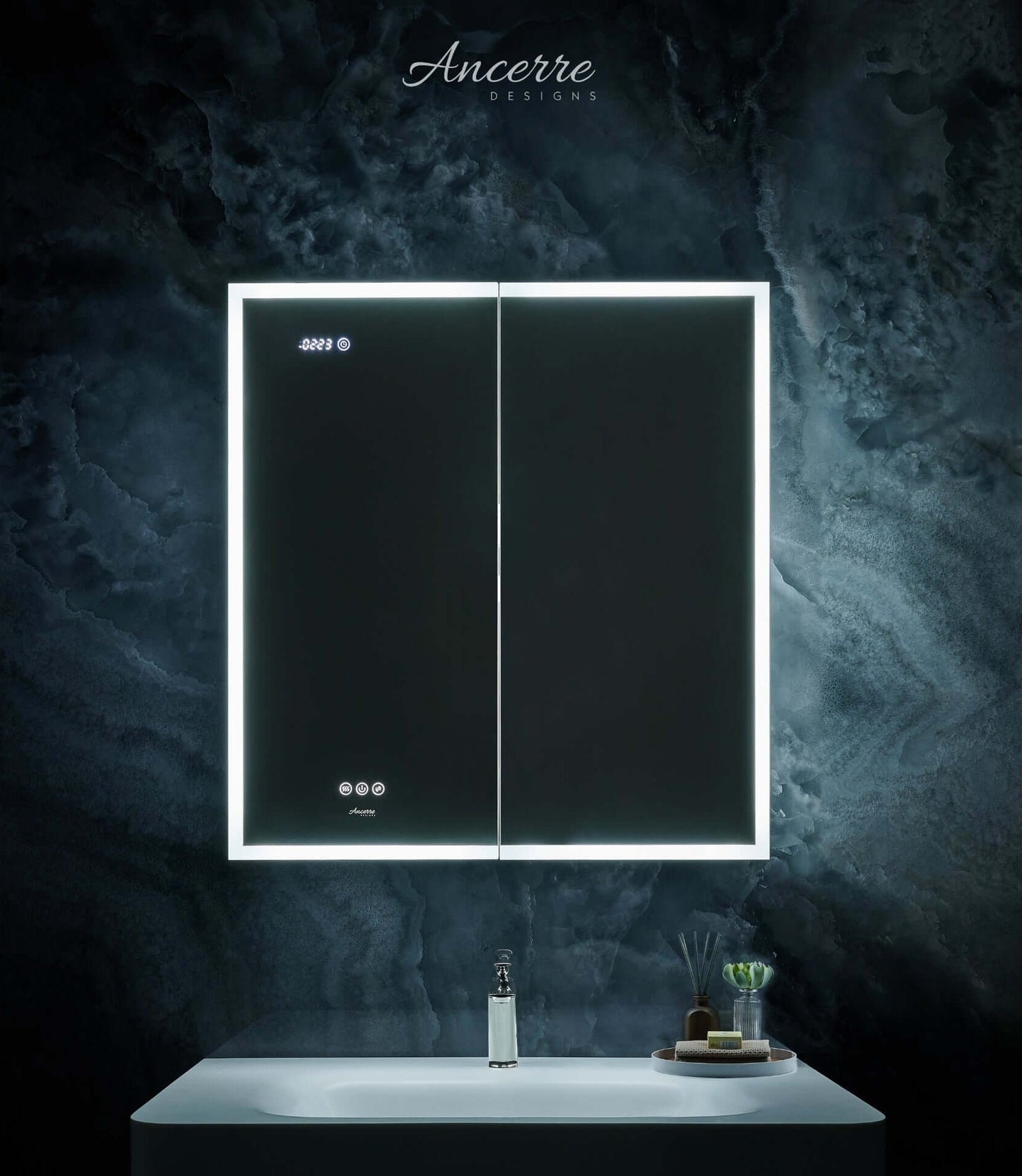 Pagani LED Mirror Cabinet with Defogger, Dimmer, Magnifier & USB outlet