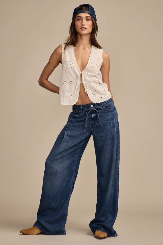 [146333-420] WOMENS LUCKY BRAND LUCKY LEGEND LIQUID DENIM LUXE PALAZZO