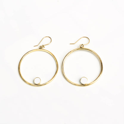 Brass Hoop with Horn Accent Earrings | Lozi