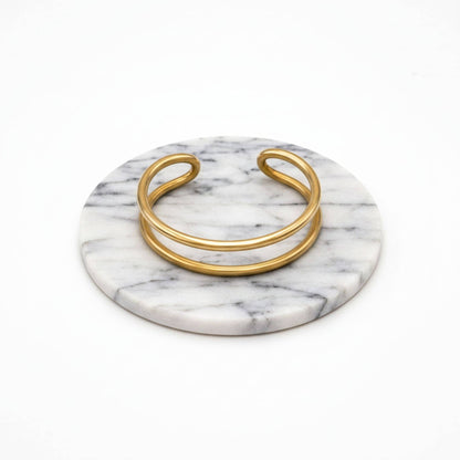 Double Loop Brass Cuff Bracelet | Mia