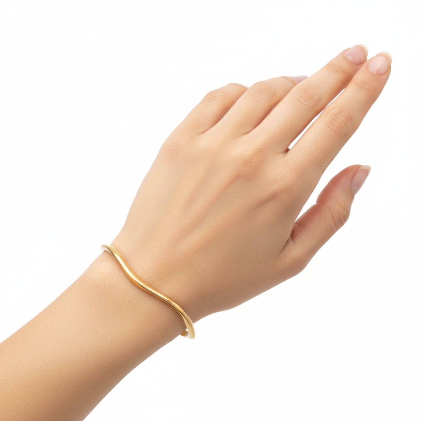 Irregular Curve Brass Bangle | Miji