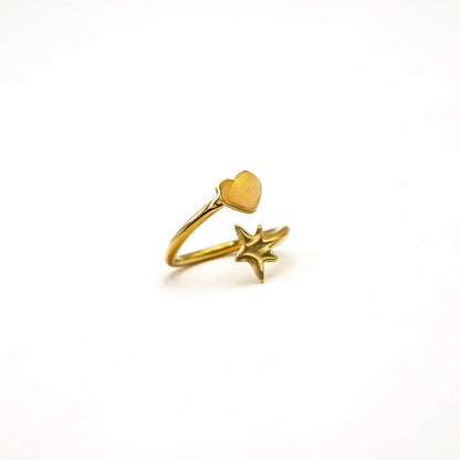 Star and Heart Wrap Ring | Mira