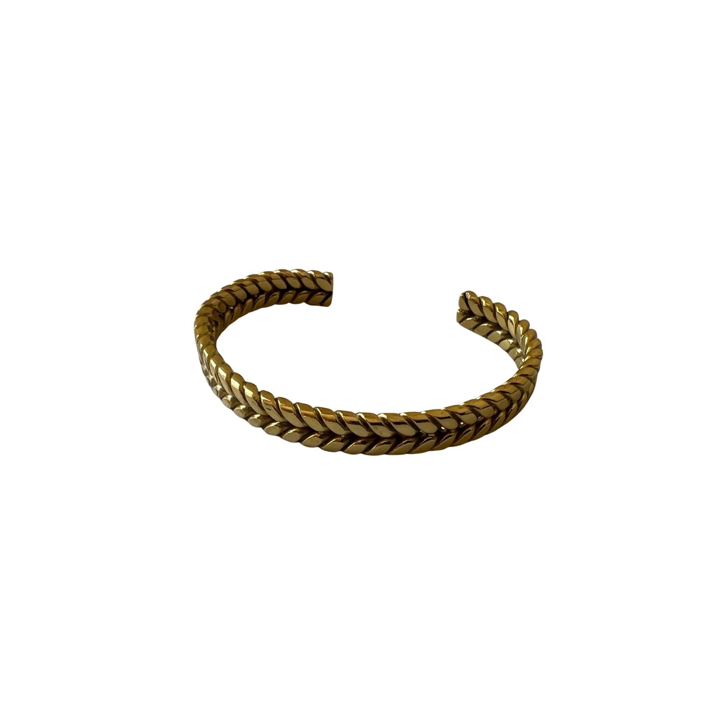 Braided Woven Brass Cuff Bracelet | Misa