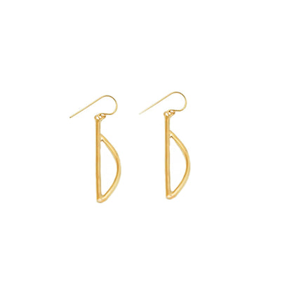 Brass Letter D Drop Earrings | Moyo