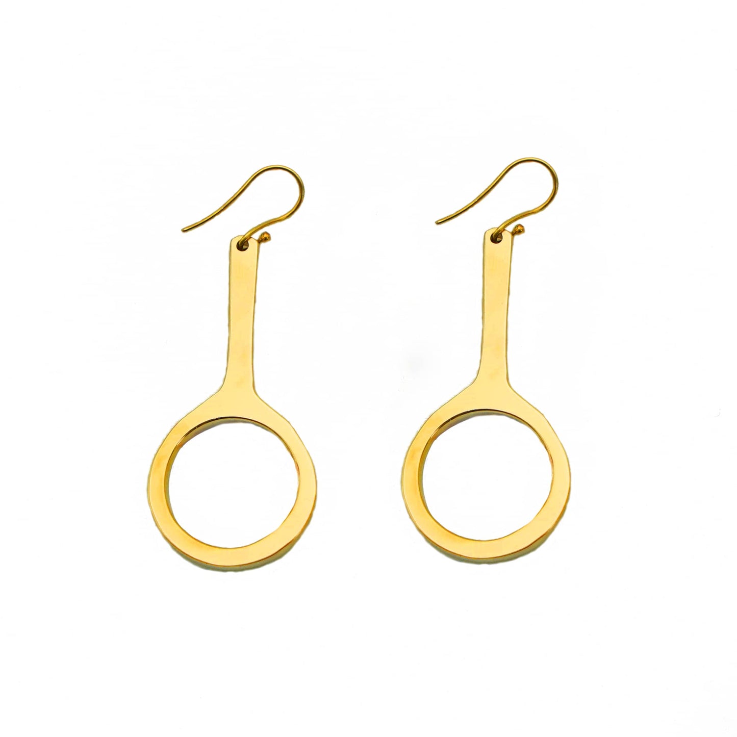Hoop with Oval Drop Brass Earrings | Mwenzi