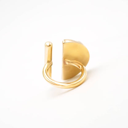Bar and Shell Semicircle Ring | Nika