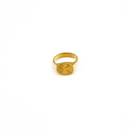 Brass Sunburst Signet Ring for Men and Women | Nila