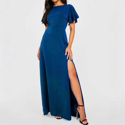 Spring Summer Sexy Girls Elegant High Sense Split Dress Women