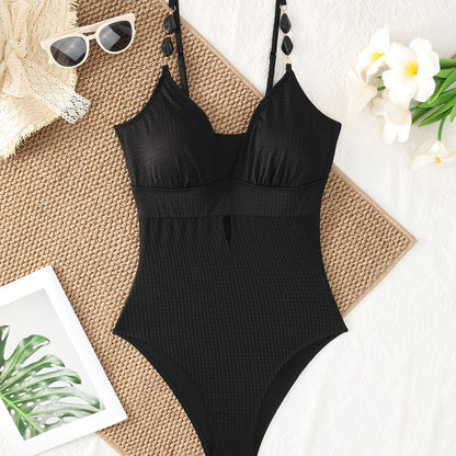 Women Solid Color Sexy One Piece Swimsuit