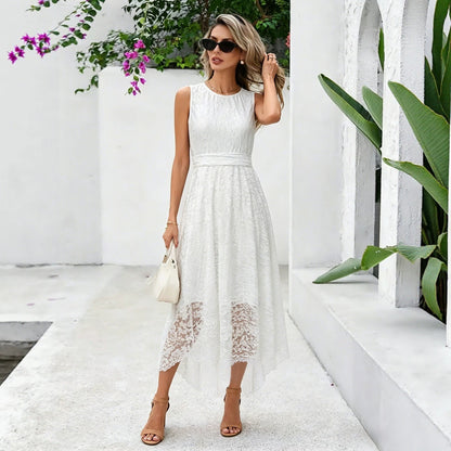 Dress Sexy Lace Stitching Front Short Back Long Party Dress for Women