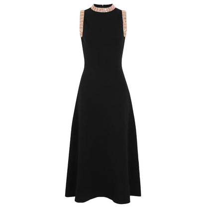 Summer Ladies Internet Celebrity Fashionable Knitted Sleeveless Heavy Industry Beads Dress Women