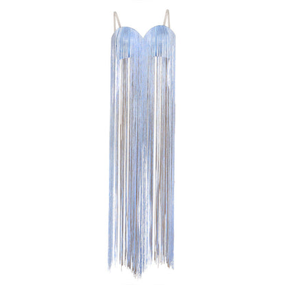 Autumn Winter Pure Sexy V neck Slim Fit Backless Personality Tassel Suspender Vest Women Clothing