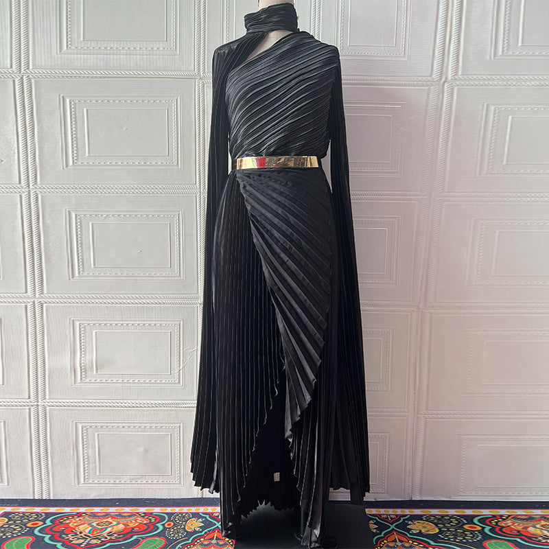 Summer Long Shawl Split Graceful Formal Dress Belt Dress