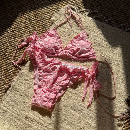Embroidery Small Floral Sexy Sexy Split Swimwear Swimsuit Bikini