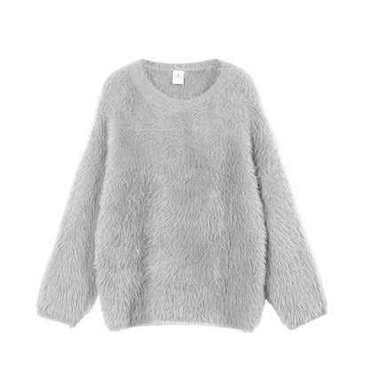 Color Imitation Marten round Neck Sweater Women Wind Soft Knitted Basic