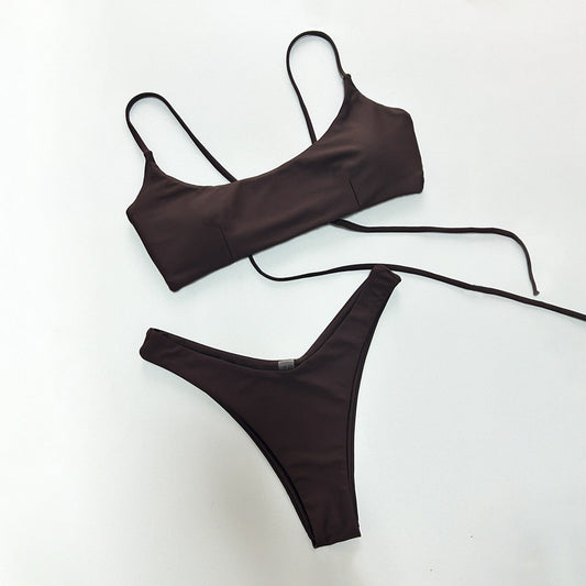 Bikini Sexy Bikini Solid Color Split Women Swimsuit Women