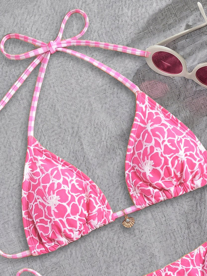 Bikini Three Point Halter Strap Sexy Split Bikini High Grade Sense Beach Swimsuit