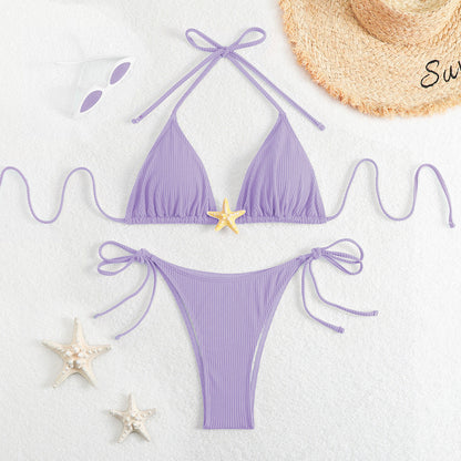 Sexy Three Point Bikini Split Swimsuit Women Sexy Triangle Swimsuit Bikini