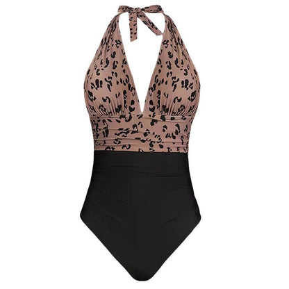 Floral Print Sexy Backless Tether One Piece Ladies Swimsuit Swimwear