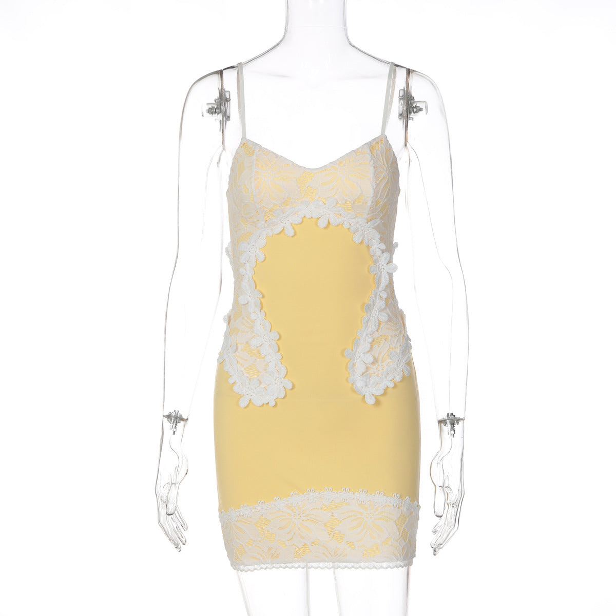 Summer Sexy Lace Splicing Sling Slim Sheath Dress