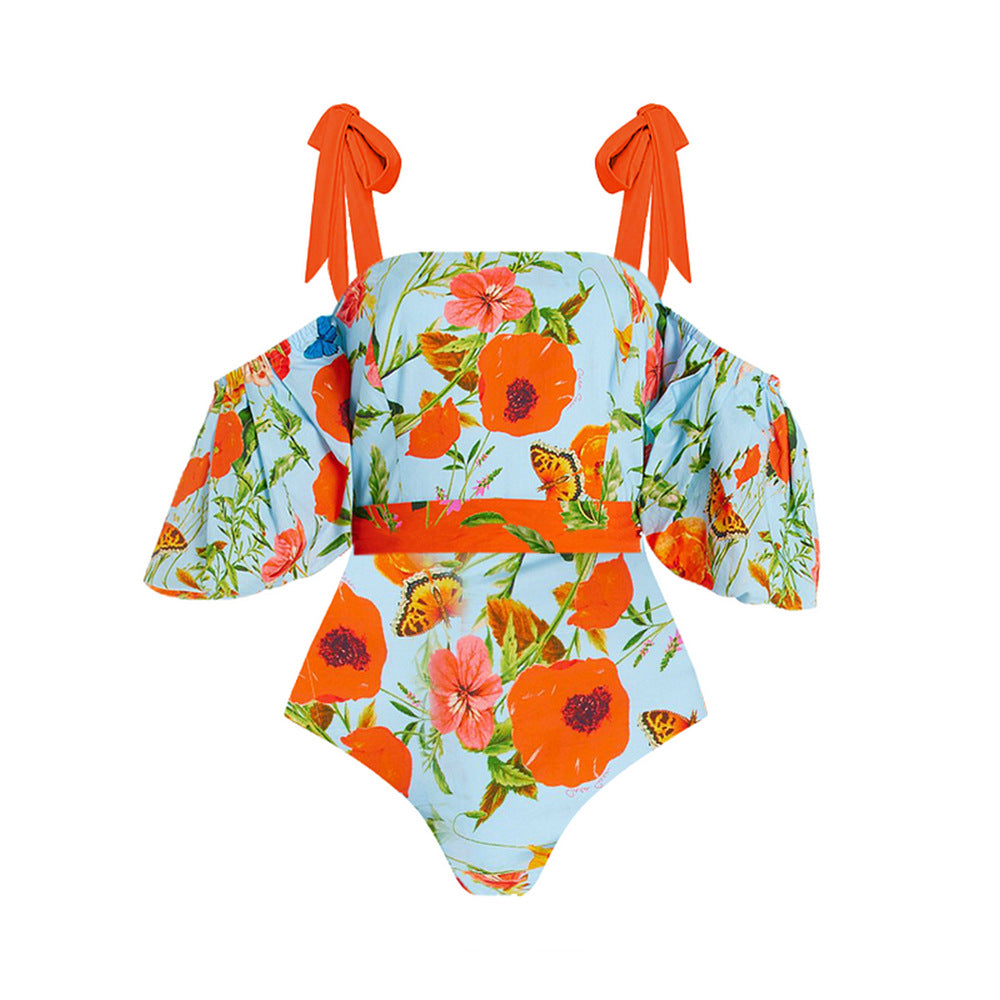 Split Swimsuit Women Beach Vacation Skirt High Waist Bikini