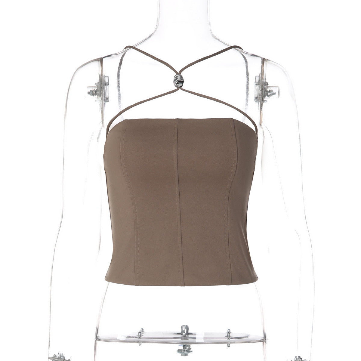 Women Slim Sexy Vest Solid Color Strap Tube Top