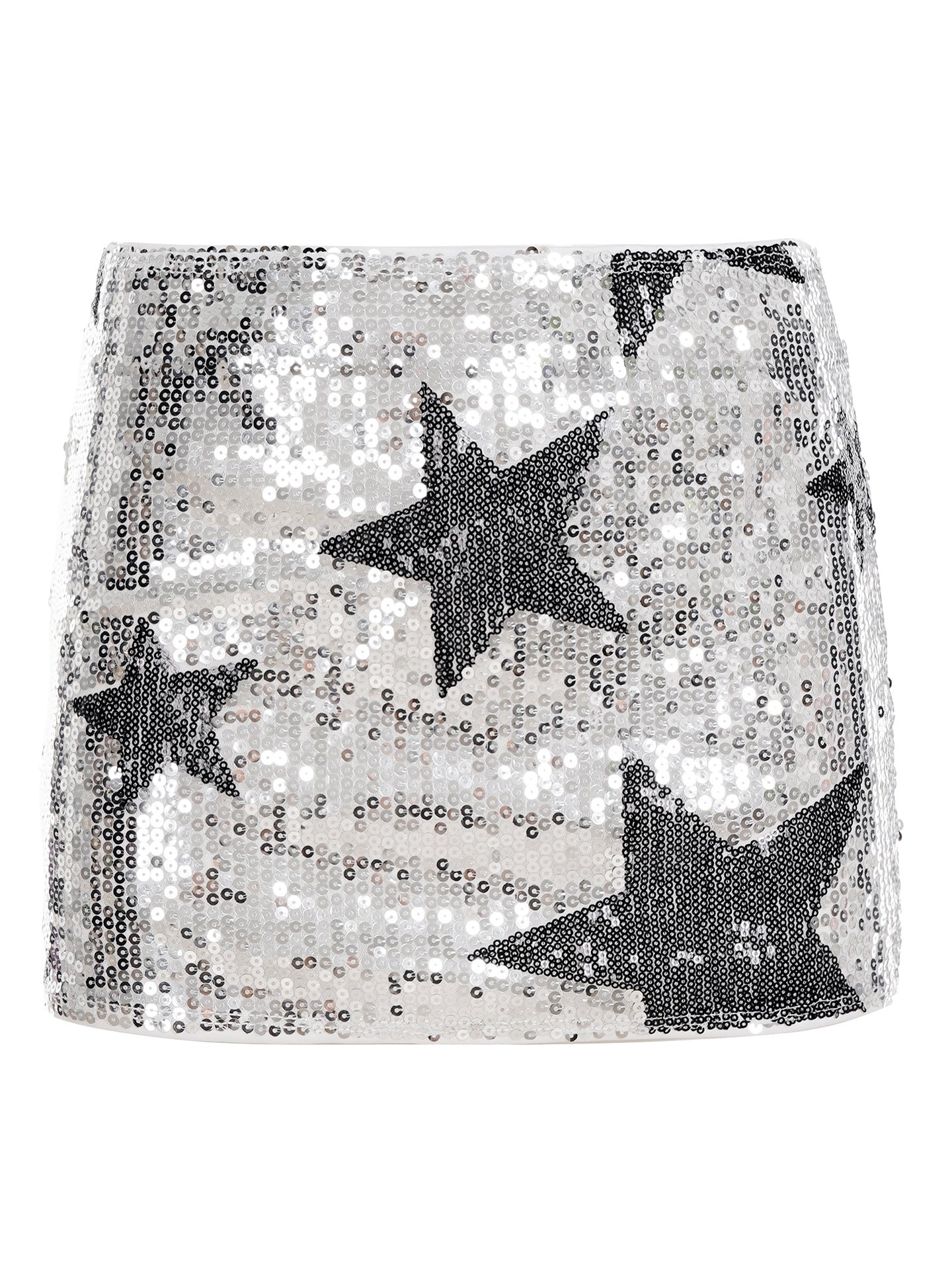 Sexy Sequined Five Pointed Star Short Skirt Women Low Waist Knitted Street Hip Skirt