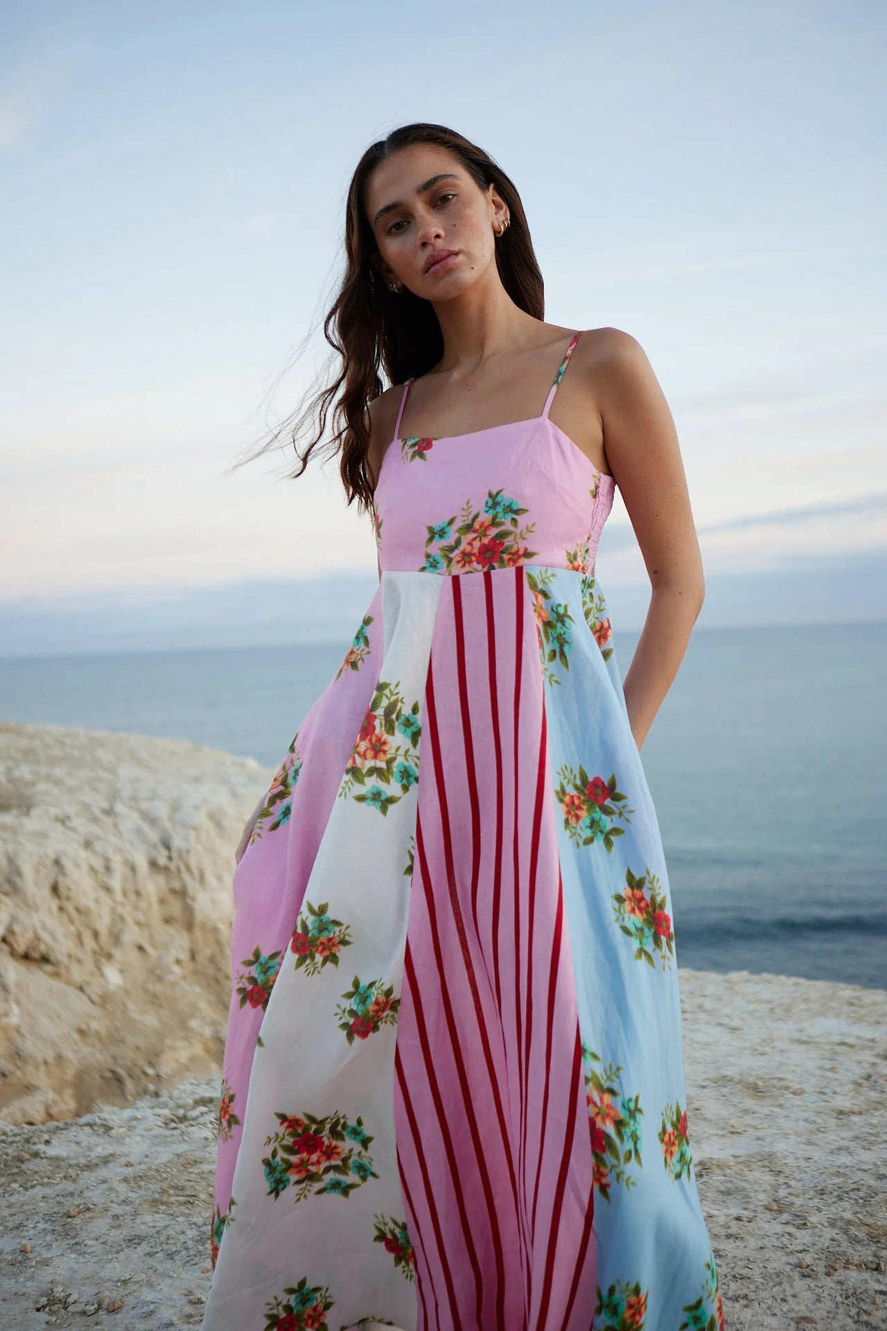 Sling Graffiti Printing Large Swing Dress