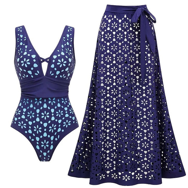 Swimsuit Fluorescent Color Hollow Out Cutout High Sense Swimsuit Two Piece Sets Women