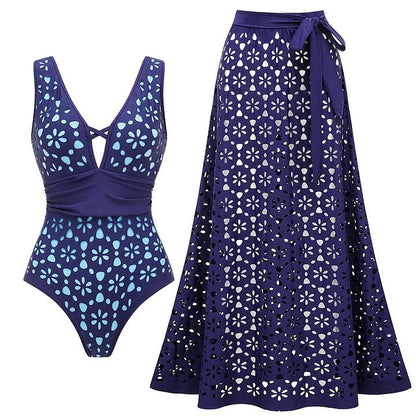 Swimsuit Fluorescent Color Hollow Out Cutout High Sense Swimsuit Two Piece Sets Women