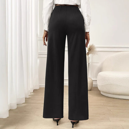Trousers Office Stretch Work Pant Office Women Wide Legged Pants High Waist Straight