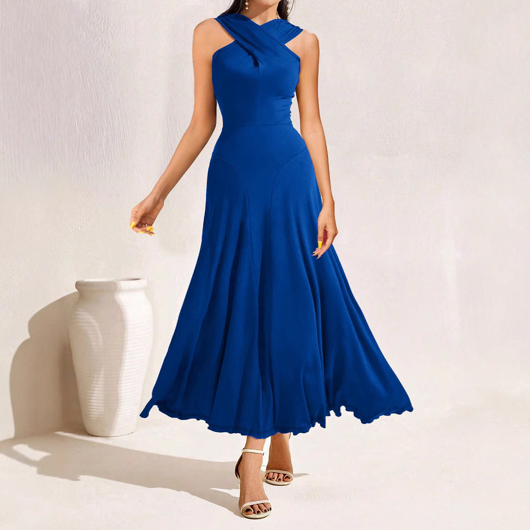 Spring Summer Sexy Girls Cross Chest Cover Women Dress