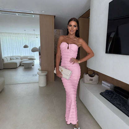 Summer Sexy Slim Tube Top Package Hip Cocktail Dress