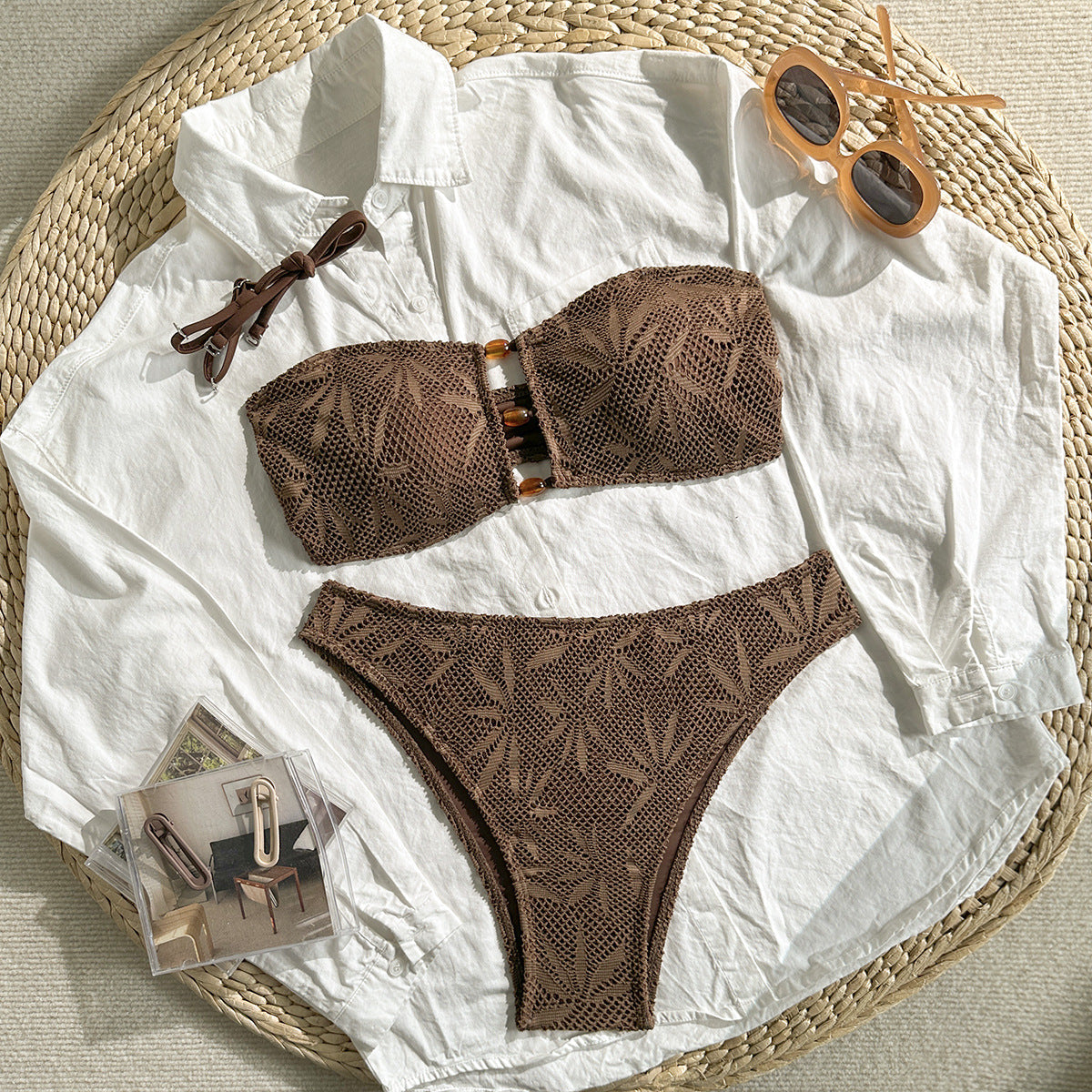 Wipe Sexy High Waist Chest Vacation Split Swimwear Bikini