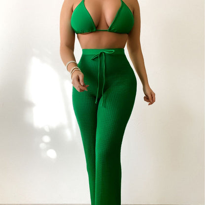 Shencai Bikini High Waist Sexy Strap Triangle Cup Swimsuit