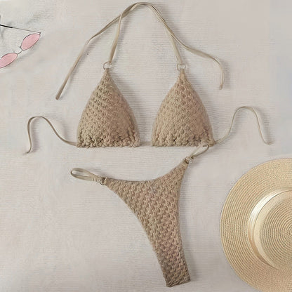 Lace up Bikini Split Swimsuit Women Three Point Bikini Beach Swimsuit Two Piece Sets